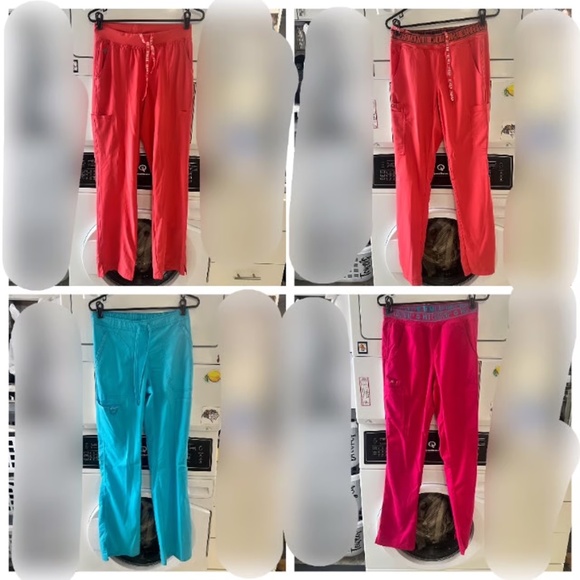 Lot of 4 Cherokee & Med Couture Scrub Pants - XS TALL Healthcare - Picture 1 of 5